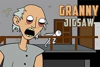 Sätt ihop pusslen i detta roliga online-spel med Granny-tema