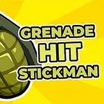 Ritning av en grön handgranat bredvid texten Grenade Hit Stickman på en gul bakgrund