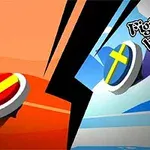 Två bollar med flaggmönster, en spansk och en svensk, med texten Fight to be Winner