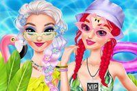 I det här makeover-spelet online deltar du i sommaraktiviteter med Elsa och