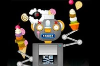 Hjälp roboten servera goda glassar på glassbaren