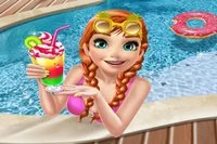 Sommar och Isprinsessan planerar att tillbringa hela dagen vid poolen
