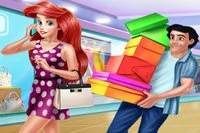 Ariel och Eric shoppar i köpcentret för en fantastisk eftermiddag