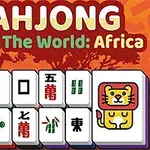 Mahjong-brickor med ikoniska djurbilder av en apa och ett lejon samt kinesiska tecken på en färgglad bakgrund