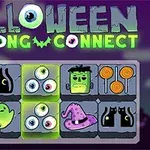 Halloween-tema med ikoner som en katt, ett spöke, en pumpa, en häxhatt och Frankensteins monster