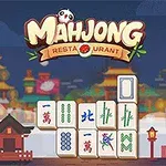 Illustration av en stadssilhuett i traditionell östasiatisk stil med mahjong-brickor i förgrunden