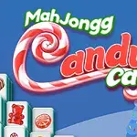 Texten MahJongg Candy Cane med godis och vintermotiv i bakgrunden