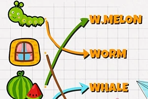 Tecknad larv och meloner med diagramlinjer och textetiketter på ett rutat papper