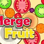 Färgglada fruktskivor som apelsin, kiwi och tomat med texten Merge Fruit i mitten