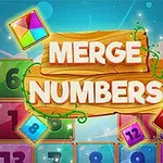 Färgglada numrerade rutor och en skylt med texten Merge Numbers mot en blå bakgrund