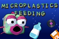Styr en hungrig fisk att äta plast i havet i detta spel