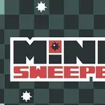 Texten MINESWEEPER med en bombikon i bokstaven M mot en schackbrädeliknande bakgrund