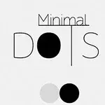 Texten Minimal Dots med enkla grafiska cirklar, en svart och en grå, mot en ljus bakgrund