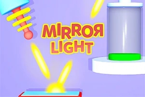 Färgglatt ljusstrålemotiv mot en lila bakgrund med texten Mirror Light
