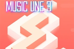 Texten Music Line 3 över ett geometriskt, zickzack-format mönster mot en orange bakgrund