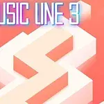 Texten Music Line 3 över ett geometriskt, zickzack-format mönster mot en orange bakgrund