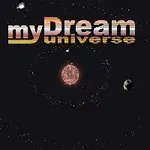 Texten myDream universe över en rymdscen med planeter och stjärnor
