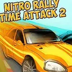 Två bilar i en tecknad stil, en gul och en blå, som tävlar mot varandra med texten Nitro Rally Time Attack 2 ovanför