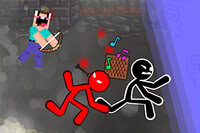 Noob använder sin båge för att tysta stojiga Stickman-grannar i detta roliga