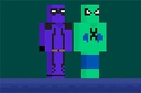 Noobpool och Noobspider måste nå säkerhetszonen genom att undvika monster