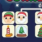 Jultema med ikoner av tomtar, snögubbe, ljus, snöglob, julgran och klocka