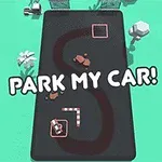 En ovanlig bilbana i en lekfull stil med texten PARK MY CAR!