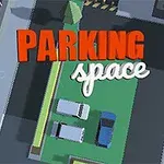 Vy ovanifrån av en parkeringsplats med tre bilar och texten Parking Space
