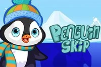 I spelet Penguin Skip väntar ett frostigt äventyr