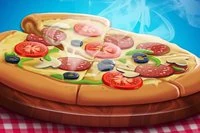 Gör en läcker pizza, grädda den i ugnen och ha kul när du skär upp den!