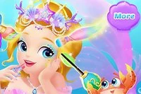 Den vackra prinsessan gillar fina kläder och smink