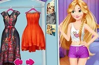 Hjälp Elsa och Rapunzel klä sig för att imponera i ett roligt