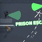 Två vakter med gröna ficklampor övervakar en fånge i en fängelsemiljö med texten PRISON ESCAPE i mitten