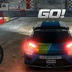 Rally Point En bil startar pÄ en grusbana med texten GO!