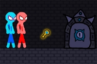 Redo för äventyret med de söta bröderna Blå och Röd stickman