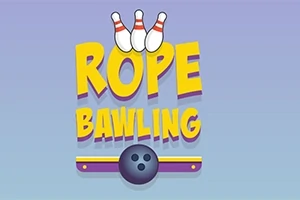 Texten Rope Bawling i gula bokstäver med tre bowlingkäglor ovanför och en bowlingklot under