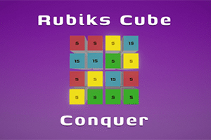 Rubikskub med färgglada siffrade block på lila bakgrund
