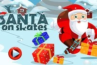Tomten åker skridskor och samlar julgodis