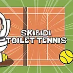 Tecknad person med huvud i en toalettstol på en tennisbana omgiven av tennisbollar
