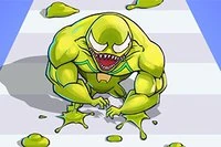 Rättfärdige hjälten valde att rädda staden som en Slime-man
