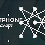 Texten Smartphone Cracker med ett nätverk av sammanlänkade vita punkter på mörk bakgrund
