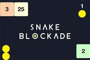 Texten Snake Blockade med nummermarkerade block och cirklar på en mörk bakgrund