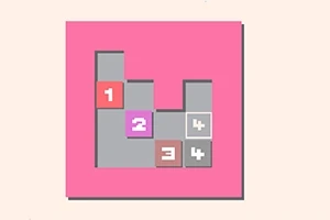 Fyrkantig ikon med nummererade block i olika färger på en rosa bakgrund