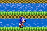 Hjälp Sonic springa så långt som möjligt i detta retro-temade Sonic-spel