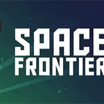 Raket mot rymdbakgrund med texten Space Frontier