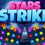 Färgglada stjärnor arrangerade i rader med texten Stars Strike i bakgrunden