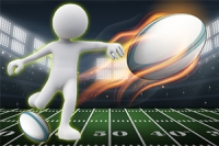 Kombination av springspel och rugbykickspel