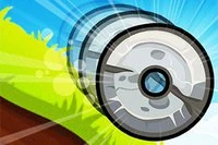 Stone Wheel är ett roligt spel där du styr ett stort rullande hjul genom 30