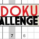 Texten Sudoku Challenge ovanför en delvis ifylld sudoku-tavla med siffror