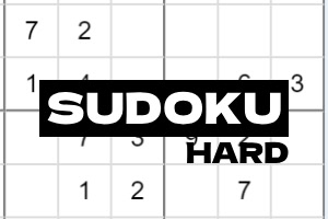 Sudoku-pussel med svårighetsgraden HARD överlagrat på bilden