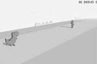Hjälp din dinosaurie undvika utrotning i denna roliga 3D-version av